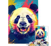 Puzzle da 1000 pezzi per ragazzi con ritratto di panda gioco rompicapo stimolante giocattolo ideale come regalo e per divertirsi in famiglia (dimensioni 38x26cm)