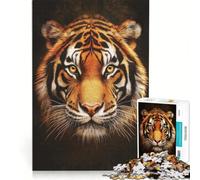 Puzzle da 1000 pezzi per ragazzi con ritratto di tigre dallo sguardo intenso giochi rilassanti attività divertenti da fare a casa compleanno 38x52cm
