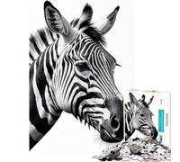 Puzzle da 1000 pezzi per ragazzi con ritratto di zebra sfida educativa di analisi e logica giocattolo decorativo da parete per ragazzi dai 14 anni in su (50x75cm)