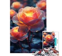 Puzzle da 1000 pezzi per ragazzi con rose luminose in un giardino gioco per famiglie sfida per l'intelligenza giocattolo coinvolgente regalo per il Secret Santa migliora la memoria (38x52cm)