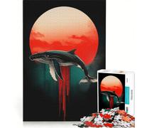 Puzzle da 1000 pezzi per ragazzi con sagoma di balena e sole rosso ideale per giochi in famiglia stimolante da completare regalo per amici e parenti 50x75cm
