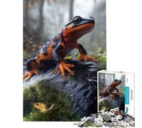 Puzzle da 1000 pezzi per ragazzi con salamandra su roccia gioco educativo regalo di compleanno per divertimento in famiglia (dimensioni 38x26cm)