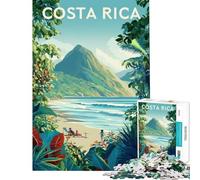 Puzzle da 1000 pezzi per ragazzi con scena di spiaggia in Costa Rica gioco per famiglie decorazione per la casa interazione genitore-figlio (dimensioni 38x26cm)