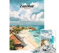 Puzzle da 1000 pezzi per ragazzi con scena di una spiaggia di Zanzibar gioco per famiglie giocattolo educativo regalo per donne e uomini per tutta la famiglia (dimensioni 38x52cm)