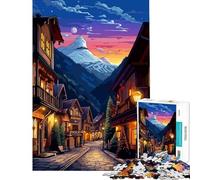 Puzzle da 1000 pezzi per ragazzi con scena di villaggio sulle Alpi europee gioco educativo e stimolante per tutta la famiglia divertente e spiritoso ideale come regalo di compleanno (50x75cm)
