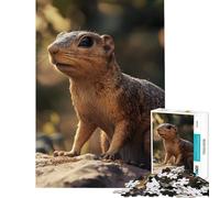 Puzzle da 1000 pezzi per ragazzi con scoiattolo di terra curioso Attività divertenti da fare a casa Taglio di precisione Giochi rilassanti per ragazzi dai 14 anni in su Gioco di puzzle offerto 38x26cm