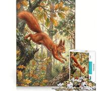 Puzzle da 1000 pezzi per ragazzi con scoiattolo rosso che salta gioco divertente allena la mente e le mani gioco di sfida unico 38x52cm