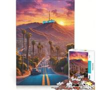 Puzzle da 1000 pezzi per ragazzi con scritta Hollywood e graffiti, giochi per famiglie, antistress, regalo per amici e parenti 50x75cm