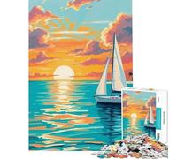 Puzzle da 1000 pezzi per ragazzi con sereno tramonto pastello e barca a vela Un esercizio per la mente divertimento per tutta la famiglia gioco educativo per ragazzi dai 14 anni in su Dimensioni