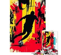 Puzzle da 1000 pezzi per ragazzi con silhouette di calciatori belgi Attività divertenti da fare a casa decorazione perfetta gioco rompicapo adatto a partire dai 14 anni (38x52cm)