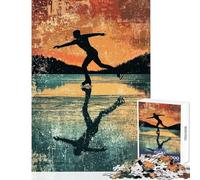 Puzzle da 1000 pezzi per ragazzi con silhouette di pattinaggio sul ghiaccio giochi rilassanti per tutta la famiglia giocattoli decorativi per la casa ideale come regalo per tutta la famiglia (38x26cm)