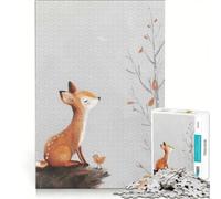 Puzzle da 1000 pezzi per ragazzi con simpatiche illustrazioni di cervi e uccelli, gioco rompicapo, difficile e stimolante, ideale come regalo per tutta la famiglia 50x75cm