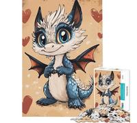 Puzzle da 1000 pezzi per ragazzi con simpatico drago blu giocattolo educativo per l'apprendimento e il miglioramento della memoria regalo di compleanno (dimensioni 38x52cm)