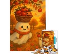 Puzzle da 1000 pezzi per ragazzi con simpatico fantasmino autunnale sfida educativa di analisi e logica giocattolo decorativo da parete per ragazzi dai 14 anni in su (50x75cm)
