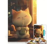 Puzzle da 1000 pezzi per ragazzi, con simpatico gatto dei cartoni animati, gioco rilassante, sfida impegnativa, collezione d'artista, belle arti 50x75cm