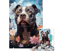 Puzzle da 1000 pezzi per ragazzi con simpatico pitbull ideale per adulti e famiglie con schema di assemblaggio e regalo perfetto per tutta la famiglia (dimensioni: 38x26cm)