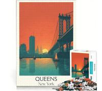 Puzzle da 1000 pezzi per ragazzi, con soggetti del Queens e di New York, giocattolo fai-da-te, antistress intellettuale, adatto come decorazione da scrivania 50x75cm