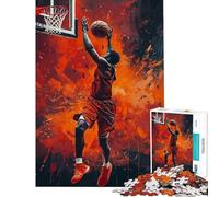 Puzzle da 1000 pezzi per ragazzi con soggetto basket e schiacciate ideale per adulti gioco di squadra corsa a tempo compleanno e Natale (dimensioni 50x75cm)