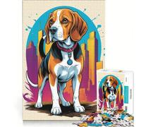 Puzzle da 1000 pezzi per ragazzi con soggetto Beagle, ideale per giochi in famiglia, per migliorare la memoria, con poster e foglio di curiosità abbinati 38x52cm