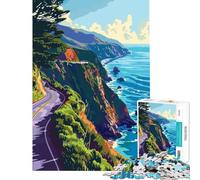 Puzzle da 1000 pezzi per ragazzi con soggetto Big Sur Beach Coast arte e giochi educativi per migliorare la memoria ideale come regalo di compleanno (dimensioni 38x52cm)