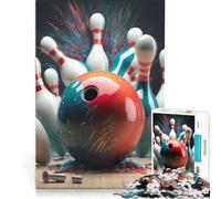 Puzzle da 1000 pezzi per ragazzi con soggetto bowling, gioco rilassante, decorazione da parete, ideale per compleanni e Natale 38x52cm