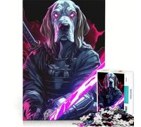 Puzzle da 1000 pezzi per ragazzi con soggetto cane bassotto samurai e katana Giochi rilassanti e divertenti da fare in casa Ottimo regalo per gli appassionati di videogiochi 38x52cm