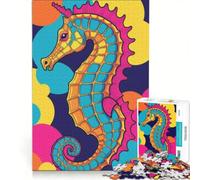 Puzzle da 1000 pezzi per ragazzi, con soggetto cavalluccio marino, antistress, ideale per il divertimento in famiglia e come regalo per amici e parenti 50x75cm