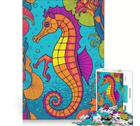 Puzzle da 1000 pezzi per ragazzi, con soggetto cavalluccio marino, antistress, ideale per il divertimento in famiglia e come regalo per amici e parenti 38x52cm