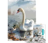 Puzzle da 1000 pezzi per ragazzi con soggetto cigno natura sfida per l'intelligenza e la creatività giocattolo educativo difficile ottimo regalo (dimensioni 38x52cm)