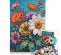 Puzzle da 1000 pezzi per ragazzi, con soggetto fiori da giardino, giocattolo educativo per tutta la famiglia, ideale come decorazione da scrivania 50x75cm
