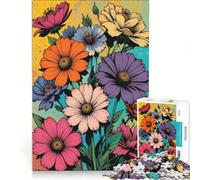 Puzzle da 1000 pezzi per ragazzi, con soggetto fiori da giardino, giocattolo educativo per tutta la famiglia, ideale come decorazione da scrivania 38x52cm