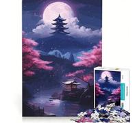 Puzzle da 1000 pezzi per ragazzi, con soggetto fiori di ciliegio giapponesi, ideale per il relax e l'antistress, perfetto come regalo di compleanno o di Natale 50x75cm