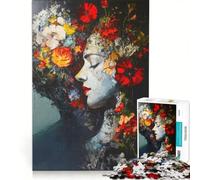 Puzzle da 1000 pezzi per ragazzi, con soggetto floreale e femminile, giochi educativi, assemblaggio di modelli, collezione per artisti, belle arti 50x75cm