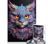 Puzzle da 1000 pezzi per ragazzi con soggetto gatto e fantasia ideale per il fai da te e come regalo per tutta la famiglia (dimensioni 50x75cm)