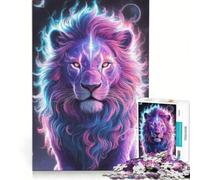 Puzzle da 1000 pezzi per ragazzi, con soggetto Leone Galassia e Animali, giocattolo educativo per tutta la famiglia, ideale come decorazione da scrivania 38x26cm