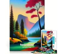 Puzzle da 1000 pezzi per ragazzi con soggetto Parco Nazionale di Yosemite,ideale per dipingere,con elementi di memoria e design accattivante Componenti robusti e di facile taglio Portatile