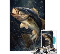 Puzzle da 1000 pezzi per ragazzi con soggetto pesce persico e pittura subacquea Gioco divertente decorazione per la casa e attività ricreative a casa (dimensioni 50x75cm)