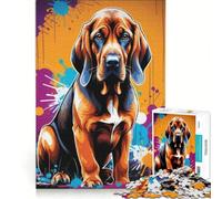Puzzle da 1000 pezzi per ragazzi, con soggetto segugio, decorazione da parete, regalo di compleanno, adatto per la decorazione della scrivania 38x52cm
