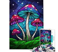 Puzzle da 1000 pezzi per ragazzi con soggetto vetrata funghi e fantasia Puzzle per adulti: giochi rilassanti taglio di precisione e stimolazione cerebrale (dimensioni 38x26cm)