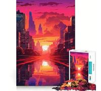 Puzzle da 1000 pezzi per ragazzi con splendido paesaggio urbano al tramonto Gioco di squadra perfetto,stimolante per lo sviluppo cognitivo,ideale come regalo o attività rilassante per il compleanno