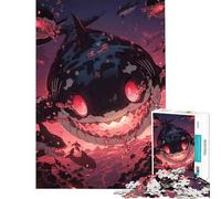 Puzzle da 1000 pezzi per ragazzi con squali dagli occhi rossi luminosi sfida educativa ideale per rilassarsi e passare il tempo in casa (38x52cm)