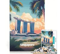 Puzzle da 1000 pezzi per ragazzi con stampa artistica dello skyline di Singapore giochi educativi assemblaggio di modelli collezione d'artista belle arti 50x75cm
