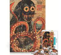 Puzzle da 1000 pezzi per ragazzi con stampa artistica di un polpo mostruoso giochi educativi assemblaggio di modelli collezione d'artista belle arti 38x52cm