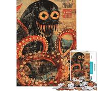 Puzzle da 1000 pezzi per ragazzi con stampa artistica di un polpo mostruoso puzzle di precisione per ragazzi sfida educativa regalo di compleanno regali 38x26cm