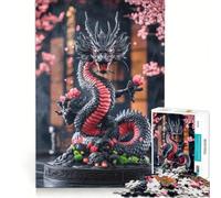 Puzzle da 1000 pezzi per ragazzi con statua del drago nero, gioco impossibile, interazione genitore-figlio, regalo stimolante 38x52cm