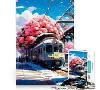 Puzzle da 1000 pezzi per ragazzi con stazione ferroviaria, intagli precisi, gioco divertente per allenare la concentrazione e la tranquillità, regalo di Natale (38x26cm)