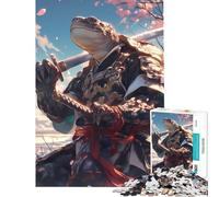 Puzzle da 1000 pezzi per ragazzi con tartaruga samurai e fiori di ciliegio gioco educativo e stimolante per l'intelletto ideale come regalo di compleanno (dimensioni 38x52cm)
