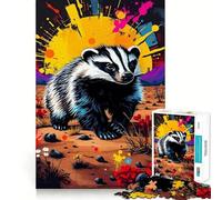 Puzzle da 1000 pezzi per ragazzi con tasso al tramonto nel deserto,taglio liscio,gioco di logica,gioco rilassante,regalo di compleanno per hobby (38x26cm)