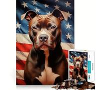 Puzzle da 1000 pezzi per ragazzi con tema American Pit Bull Terrier,gioco di apprendimento cognitivo,incastro perfetto,compatto e divertente per tutta la famiglia (38x52cm)