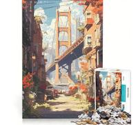 Puzzle da 1000 pezzi per ragazzi, con tema anime, strada e ponte, giocattolo educativo, per divertimento in famiglia, adatto come decorazione da scrivania 50x75cm